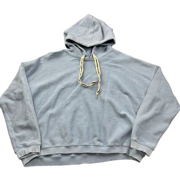 AERIE BLUE HOODIE SWEATER‎ SIZE L | J1 - Picture 1 of 6